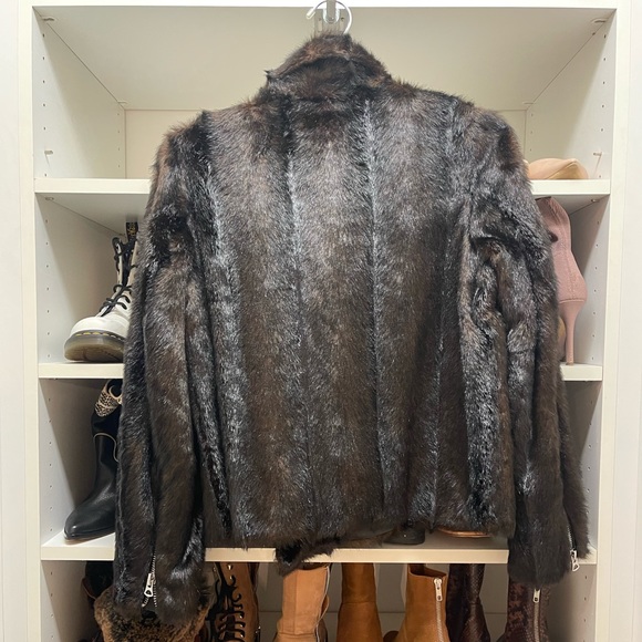ZARA Faux Fur Mink Biker Jacket MAKE AN OFFER! - Picture 2 of 3